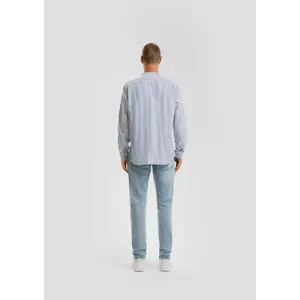 Striped Long Sleeve Shirt with High Collar QS Oxford image-1