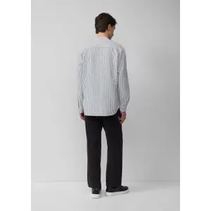 Striped Long Sleeve Shirt with High Collar QS Oxford image-4