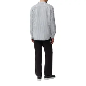 Striped Long Sleeve Shirt with High Collar QS Oxford image-5