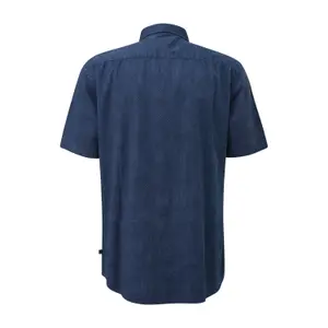 Printed Cotton Shirt with Button-Down Collar and Washed Effect QS image-1