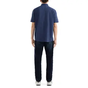 Printed Cotton Shirt with Button-Down Collar and Washed Effect QS image-5