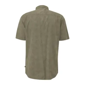 Printed Cotton Shirt with Button-Down Collar and Washed Effect QS image-1