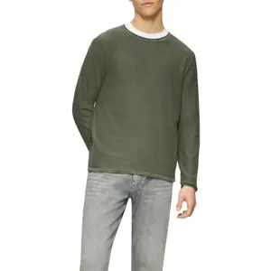 Washed Knit Pullover with Rolled Hem QS image-2