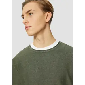 Washed Knit Pullover with Rolled Hem QS image-3