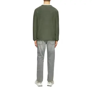 Washed Knit Pullover with Rolled Hem QS image-5