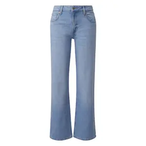 Women's Mid-Rise Slightly Stretchy Wide Leg Jeans QS Catie image-0