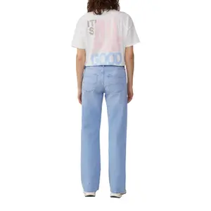 Women's Mid-Rise Slightly Stretchy Wide Leg Jeans QS Catie image-5