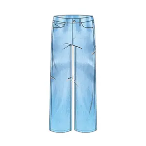 Women's Mid-Rise Slightly Stretchy Wide Leg Jeans QS Catie image-6