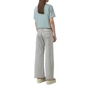 Low Rise Slightly Stretchy Wide Leg Jeans for Women QS Catie image-5