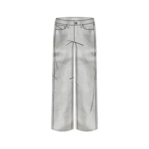Low Rise Slightly Stretchy Wide Leg Jeans for Women QS Catie image-6