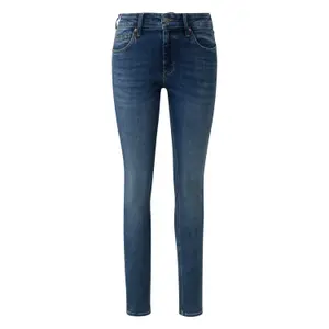 Women's Ultra-Stretch Mid-Rise Skinny Jeans Distressed Effect QS image-0