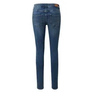 Women's Ultra-Stretch Mid-Rise Skinny Jeans Distressed Effect QS image-1