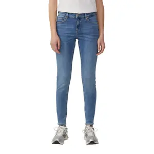 Women's Ultra-Stretch Mid-Rise Skinny Jeans Distressed Effect QS image-2