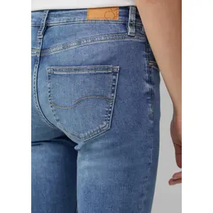 Women's Ultra-Stretch Mid-Rise Skinny Jeans Distressed Effect QS image-3