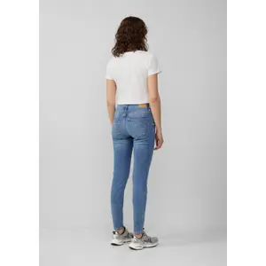 Women's Ultra-Stretch Mid-Rise Skinny Jeans Distressed Effect QS image-4