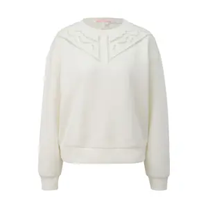 Loose Sweatshirt with English Embroidery for Women QS image-0