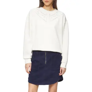 Loose Sweatshirt with English Embroidery for Women QS image-2