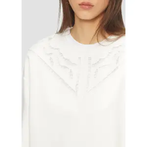 Loose Sweatshirt with English Embroidery for Women QS image-3