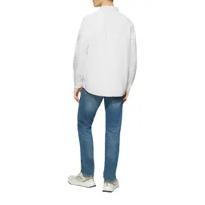 Washed Twill Shirt with Embroidered Logo QS image-5