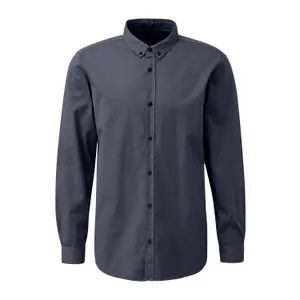 Classic Long Sleeve Shirt with Button-down Collar and Subtle Embroidery QS image-0