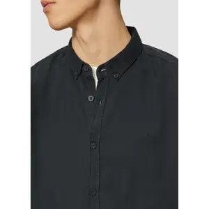 Classic Long Sleeve Shirt with Button-down Collar and Subtle Embroidery QS image-3