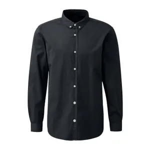 Classic Long Sleeve Shirt with Button-down Collar and Subtle Embroidery QS image-6