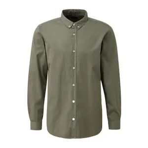 Washed Twill Shirt with Embroidered Logo QS image-0