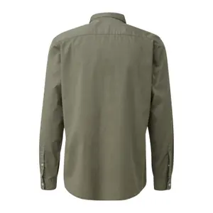 Washed Twill Shirt with Embroidered Logo QS image-1