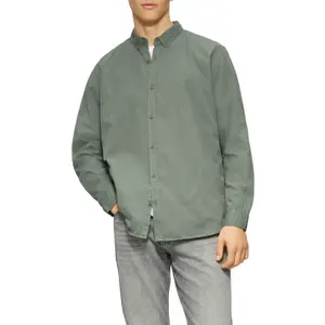Washed Twill Shirt with Embroidered Logo QS image-2