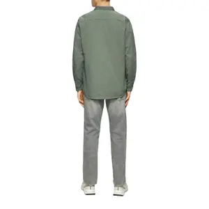Washed Twill Shirt with Embroidered Logo QS image-5