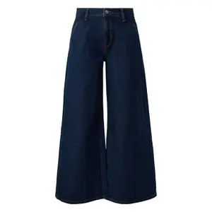 Non-Stretch High-Waisted Wide Leg Jeans for Women QS Catie image-0