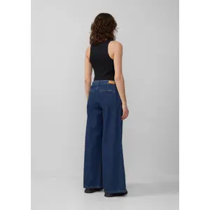 Non-Stretch High-Waisted Wide Leg Jeans for Women QS Catie image-4