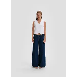 Non-Stretch High-Waisted Wide Leg Jeans for Women QS Catie image-6