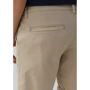 Short Chino Style John in Stretch Cotton with Cuffs QS image-3