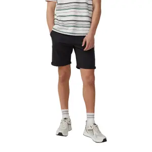 Short Chino Style John in Stretch Cotton with Cuffs QS image-1