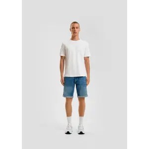 Mid-Rise Straight Leg Denim Shorts with 5 Pockets QS John image-0