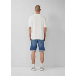 Mid-Rise Straight Leg Denim Shorts with 5 Pockets QS John image-4