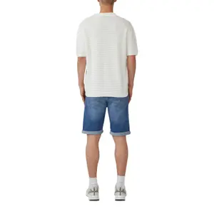 Mid-Rise Straight Leg Denim Shorts with 5 Pockets QS John image-5