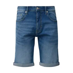Mid-Rise Straight Leg Denim Shorts with 5 Pockets QS John image-6