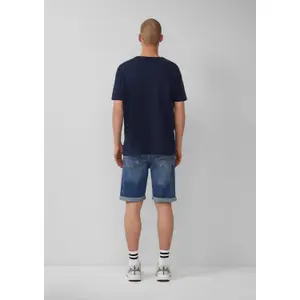 Mid-Rise Straight Leg Denim Shorts with 5 Pockets QS John image-4