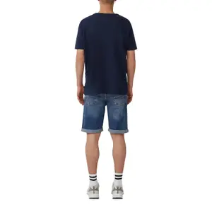 Mid-Rise Straight Leg Denim Shorts with 5 Pockets QS John image-5