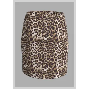 Printed Midi Pencil Skirt with Zip Fastening for Women QS image-1