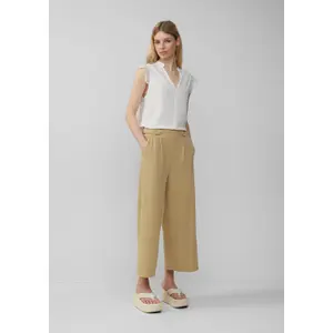 High-Waisted Women's Jersey Interlock Culotte Trousers QS image-6