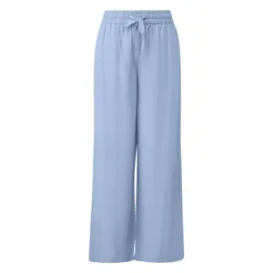 Women's Elastic Waist Linen Blend Trousers QS image-0