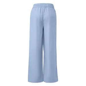 Women's Elastic Waist Linen Blend Trousers QS image-1