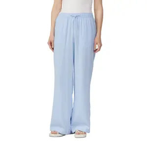 Women's Elastic Waist Linen Blend Trousers QS image-2