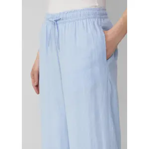 Women's Elastic Waist Linen Blend Trousers QS image-3