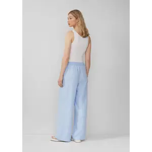 Women's Elastic Waist Linen Blend Trousers QS image-4