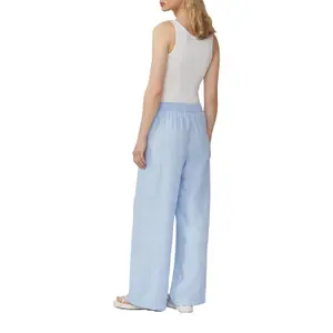 Women's Elastic Waist Linen Blend Trousers QS image-5