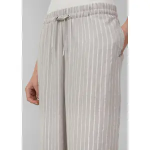 Shiny Mixed Linen Wide-Leg Trousers Women QS image-3